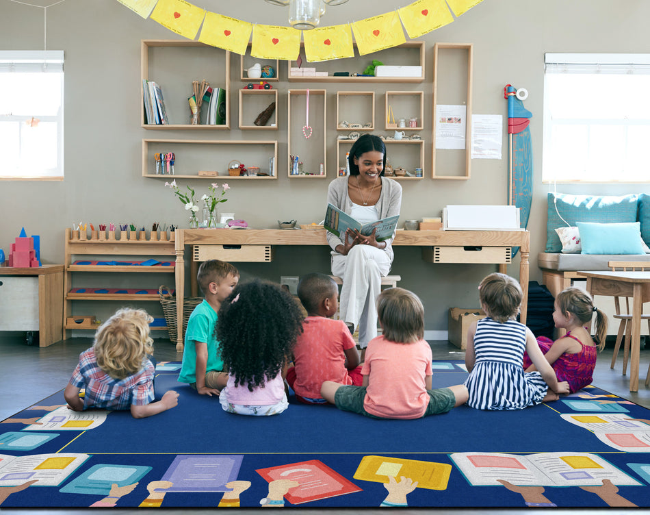 BOOK BORDER RECTANGLE CARPETS 10'6X13'2