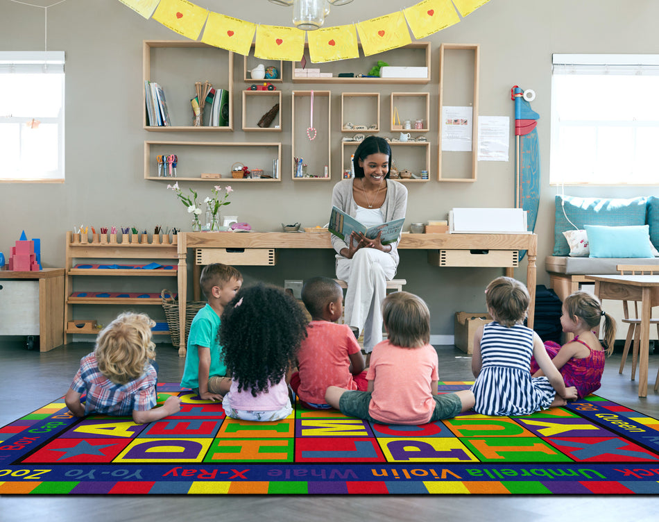 ABC WORDS RECTANGLE CARPETS 7' 6" x 12'