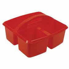 Small Utility Caddy, 9.25" x 9.25" x 5.25" - Red
