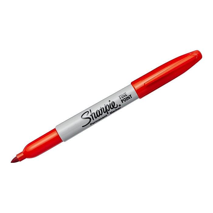 Sharpie Permanent Markers, Fine Point, Red,  30002
