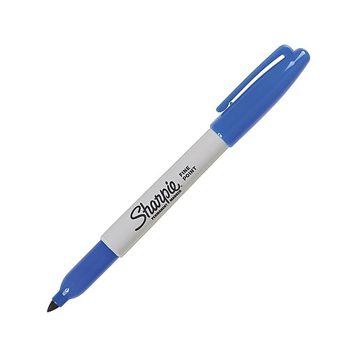 Sharpie Permanent Markers, Fine Point, Blue, 30003