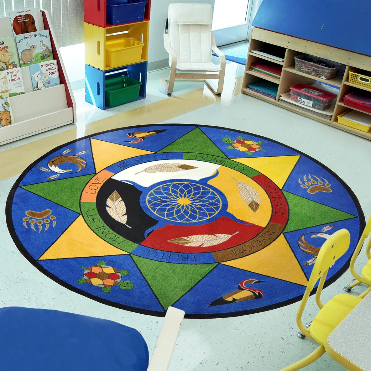 Spirit of Truth 5'4" Round area rug in color Multi