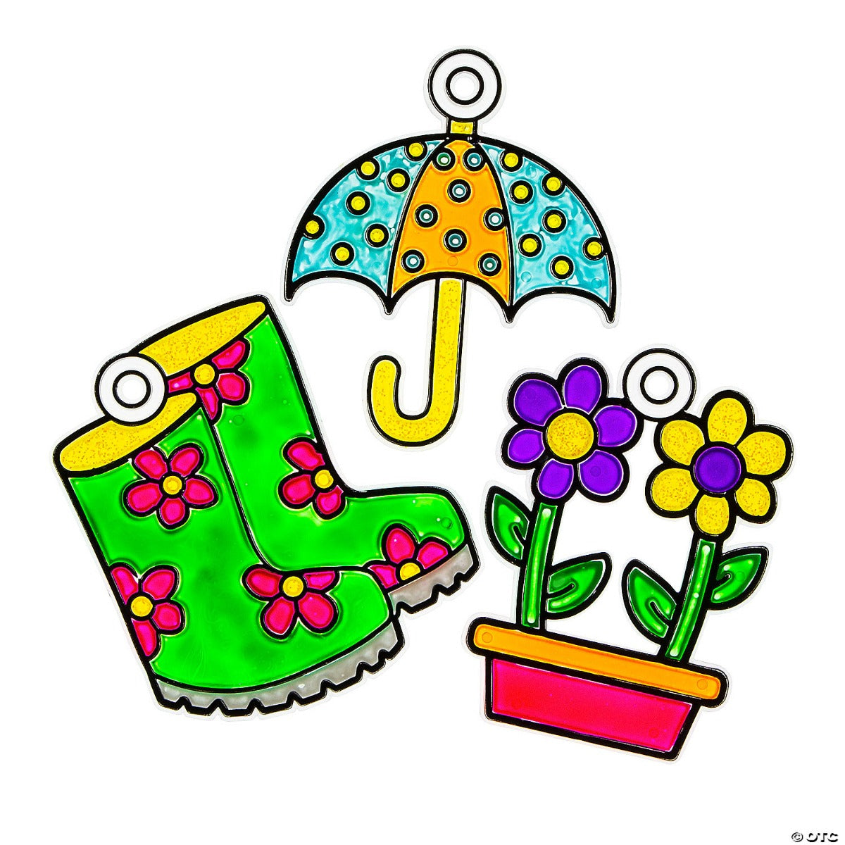 Spring Theme Suncatchers 2 3/4" - 4" x 4" - Assorted styles - 24/PKG