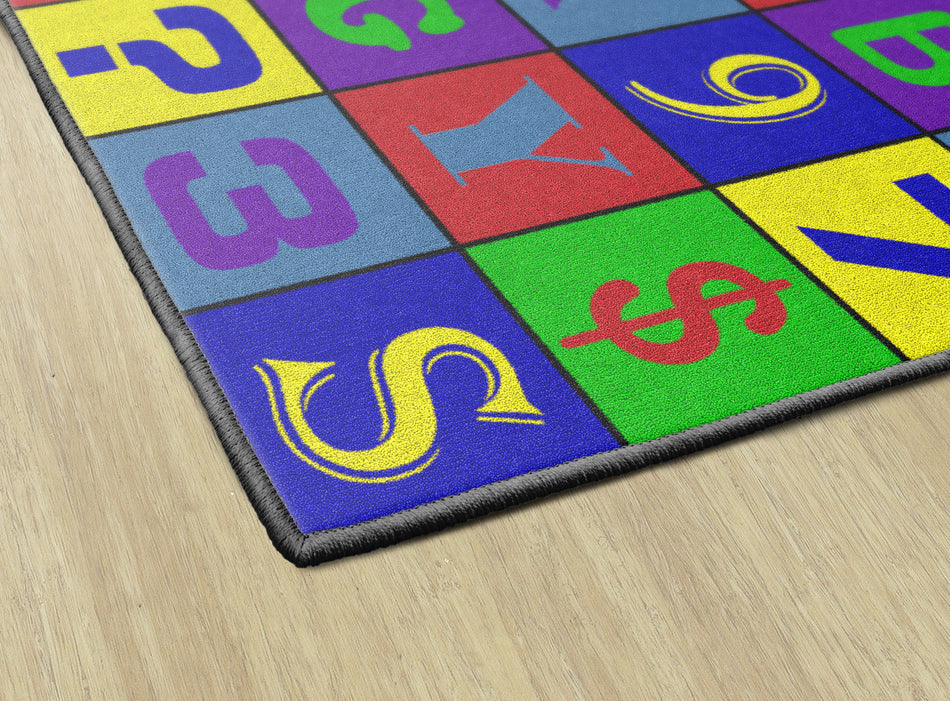ALPHABET NUMBER JUMBLE RECTANGLE CARPETS 3' X 5'