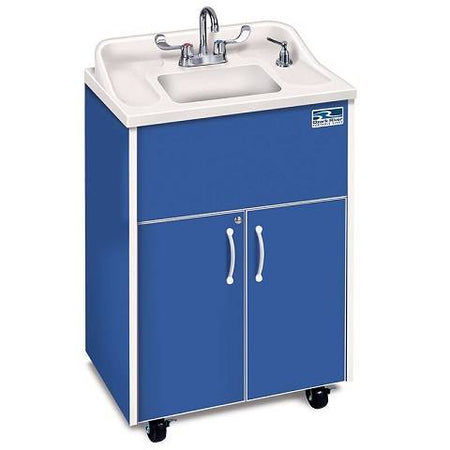 Children and Adults classroom Sink, Blue Cabinet With Stainless Steel Single Basin and White Counter top