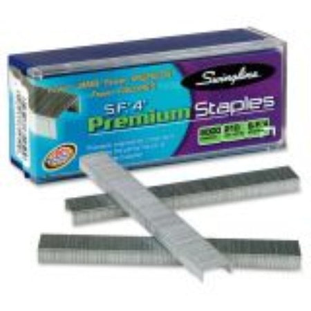 Swingline S.F. 4 Premium Staples, 0.25" Leg, 0.5" Crown, Steel, 5,000/Box