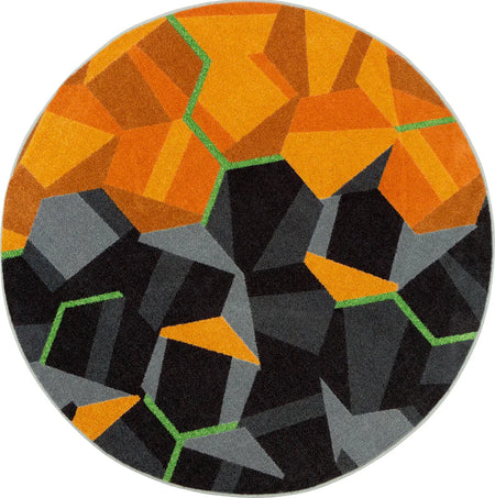 Stealth 7'7" Round area rug in color Tangerine