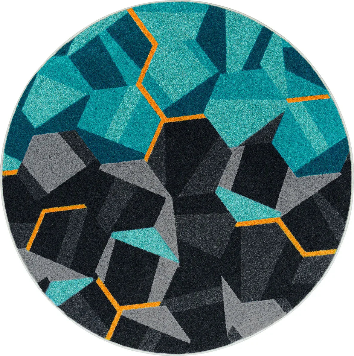 Stealth 7'7" Round area rug in color Teal