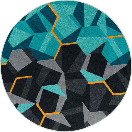 Stealth 5'4" Round area rug in color Teal
