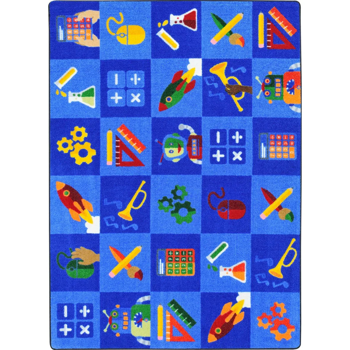 STEAM into Learning 5'4" x 7'8" area rug in color Multi