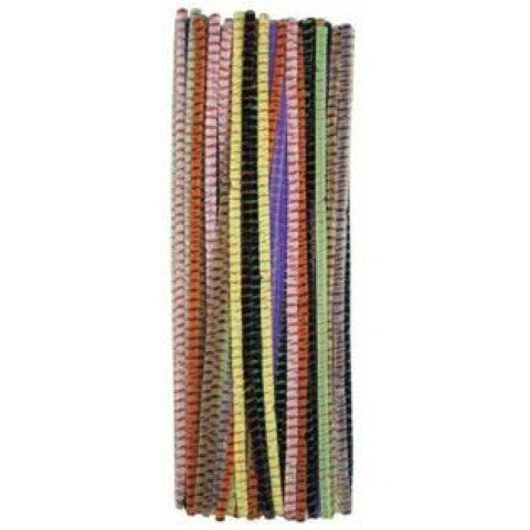 Striped Chenille Stems Pipe Cleaners 12 Inch x 6mm 100 per package