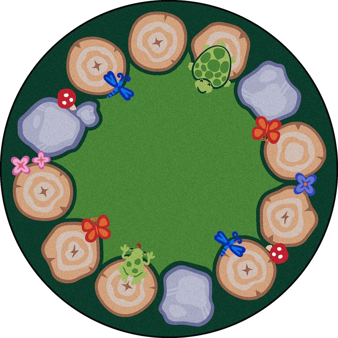 Stumped 7'7" Round area rug in color Multi