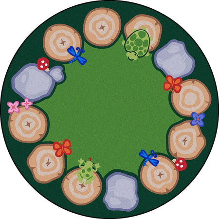 Stumped 13'2" Round area rug in color Multi