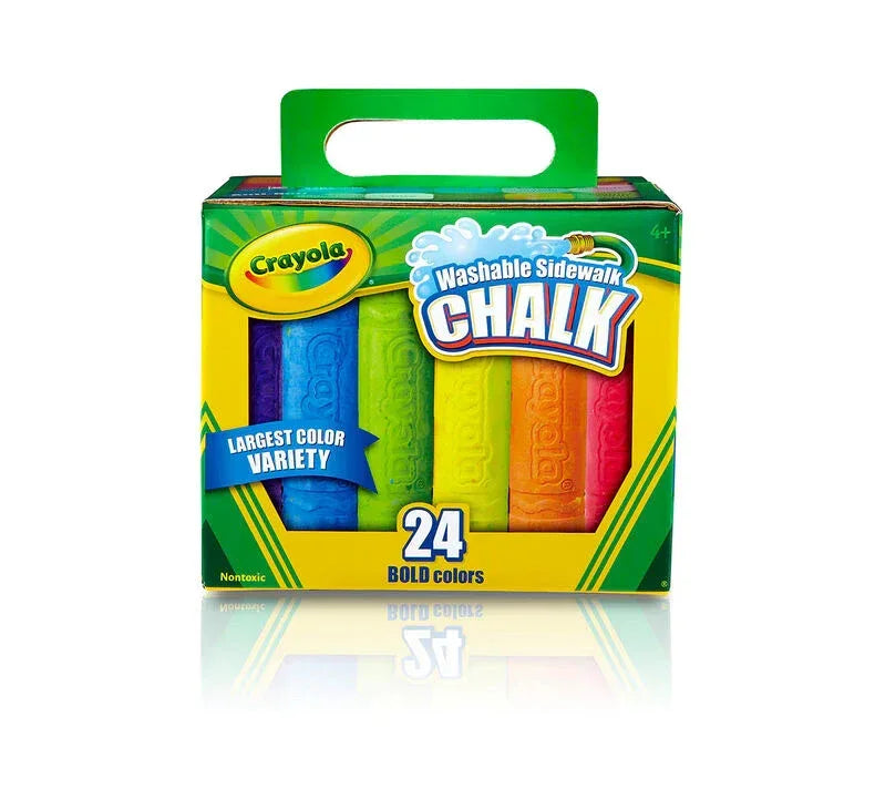 Crayola® Washable Sidewalk Chalk, 24 Colored Chalk Sticks, (BIN51-2024)