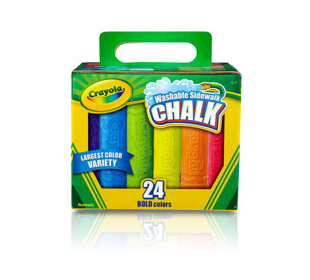 Crayola® Washable Sidewalk Chalk, 24 Colored Chalk Sticks, (BIN51-2024)