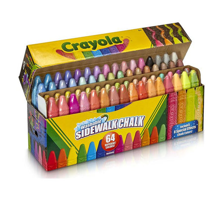 Crayola® Washable Sidewalk Chalk, 64 Colored Chalk Sticks, (BIN51-2064)