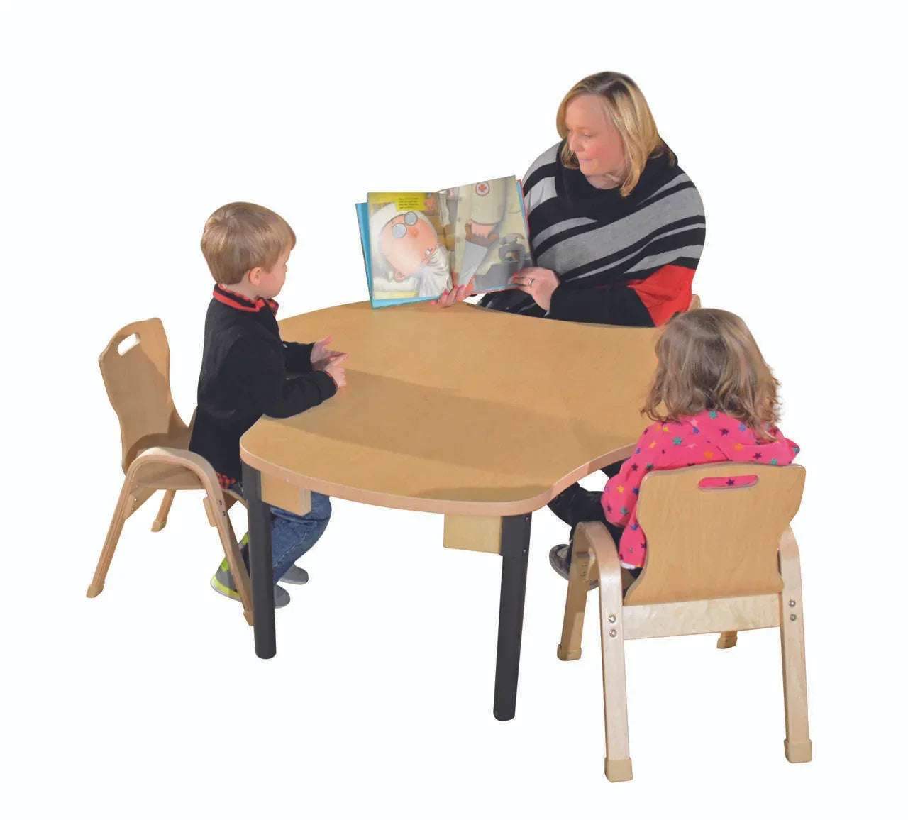 Synergy Union 44" x 48" High Pressure Laminate Group Table with Hardwood Legs- 14"
