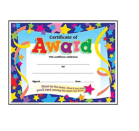 Colorful Classics Certificates of Award 30 per pack, 8 ½" x 11"