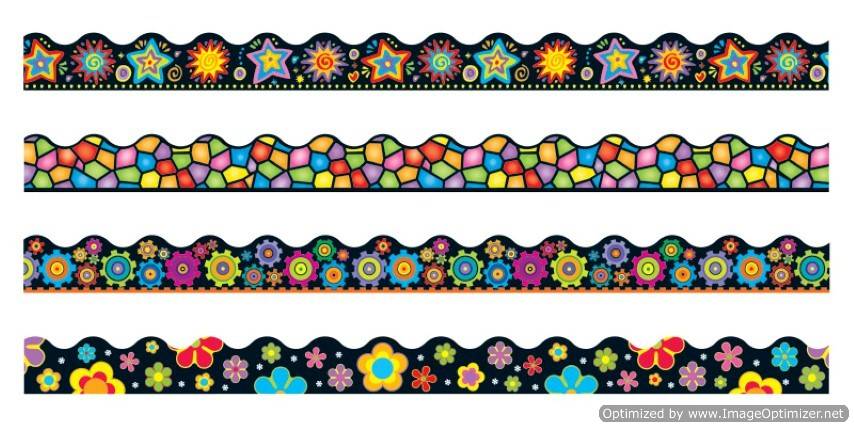 Trend Enterprises Brights on Black Terrific Trimmers Variety Pack (T-92919)