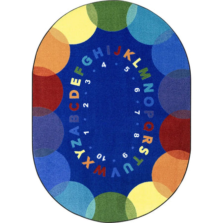 Take A Seat 10'9" x 13'2" Oval area rug in color Multi
