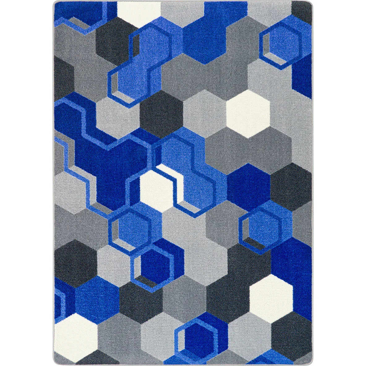Team Up 7'8" x 10'9" area rug in color Blue