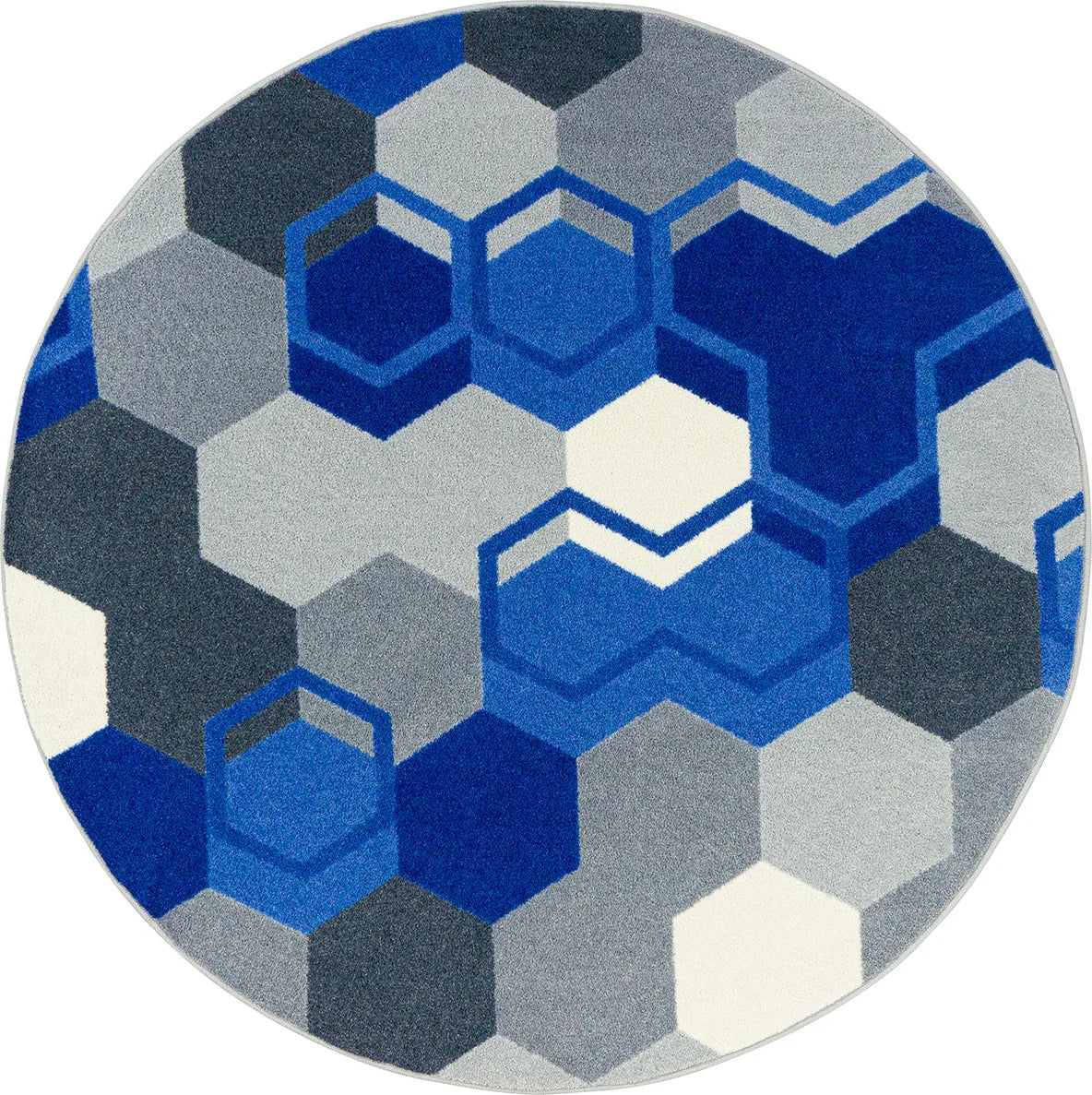 Team Up 7'7" Round area rug in color Blue