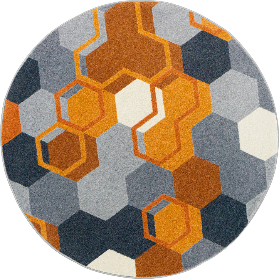 Team Up 13'2" Round area rug in color Orange