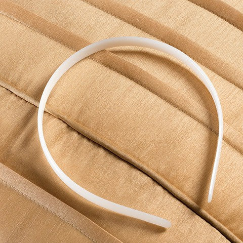 Plastic Headbands without Teeth 1/2" - White - 10mm - 12/Pkg