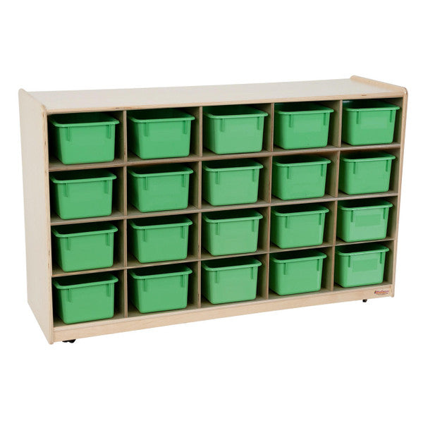 Tip-Me-Not 20 Tray Storage with Lime Green Trays