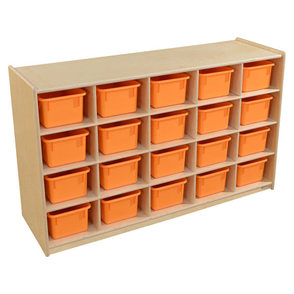 Tip-Me-Not 20 Tray Storage with Orange Trays