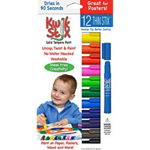 Kwik Stix Solid Tempera Paint Sticks 12 colors Primary (TPG602)