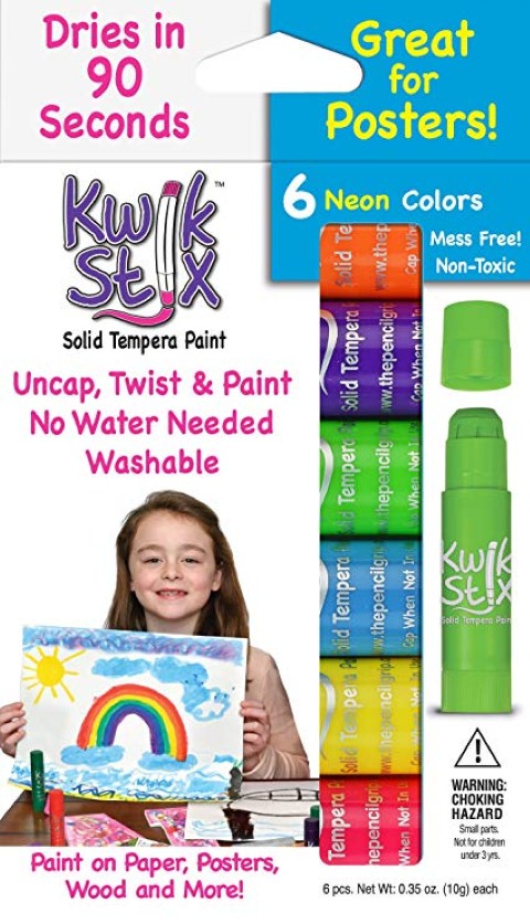 Kwik Stix Solid Tempera Paint Sticks 6 colors Neon (TPG610)