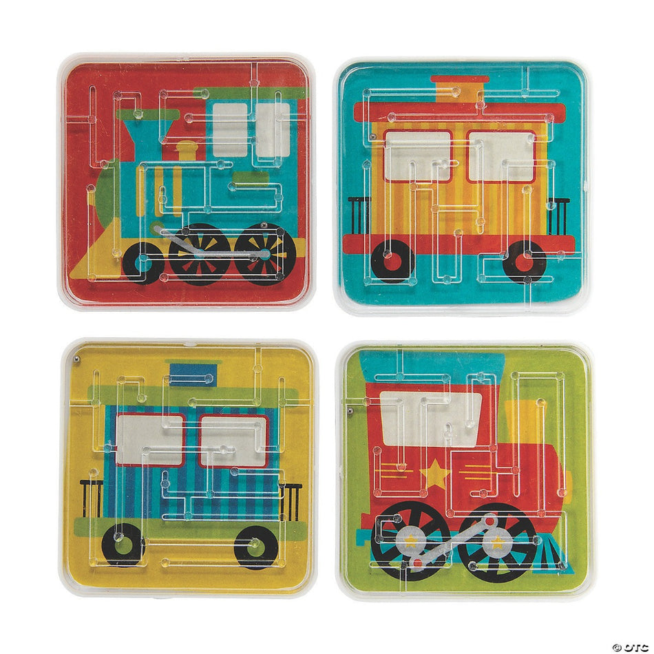 Train Maze Puzzles- 2 1/2" - Pack of 24