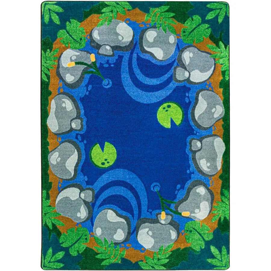 Tranquil Pond 5'4" x 7'8" area rug in color Multi