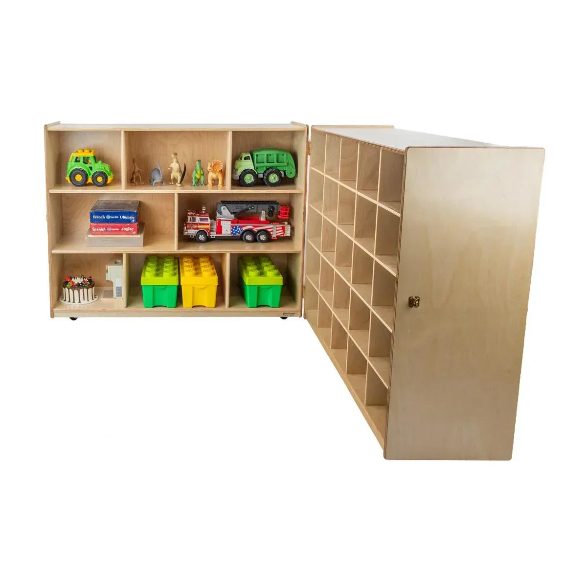 Tray and Shelf Folding Storage with (25) Brown Trays