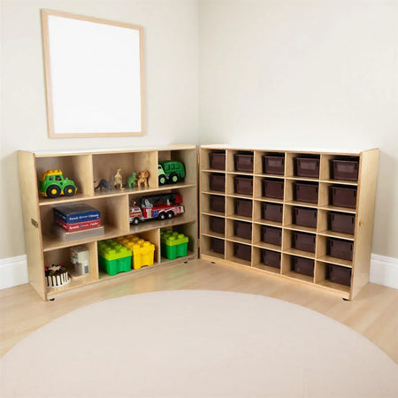 Tray and Shelf Folding Storage with (25) Brown Trays