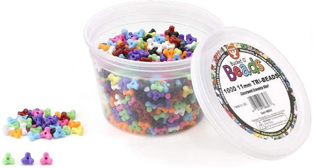 Tri-Beads,11 mm - 1000/PKG. Opaque Multi