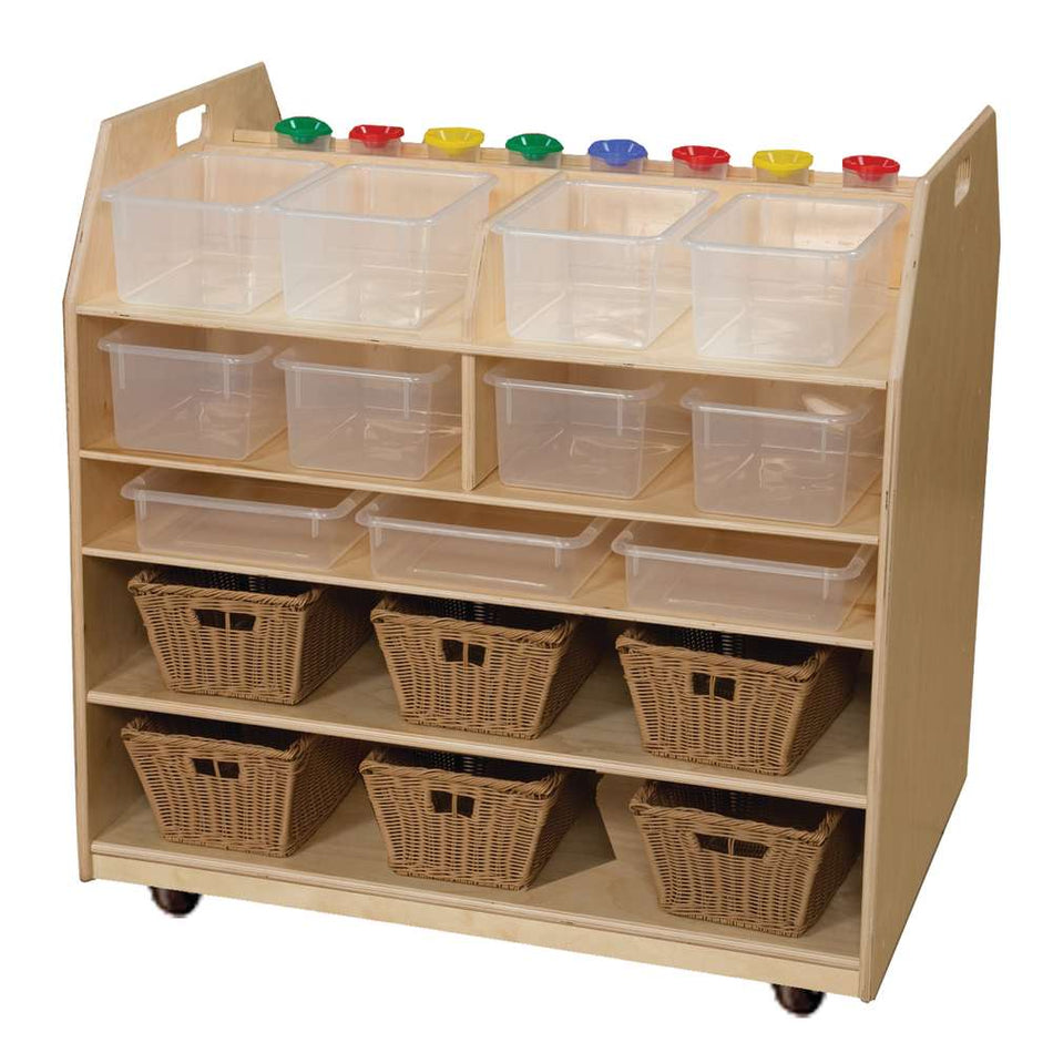 Trolley Art Cart w/Translucent Trays, (Wood Design, WD-990685CT)