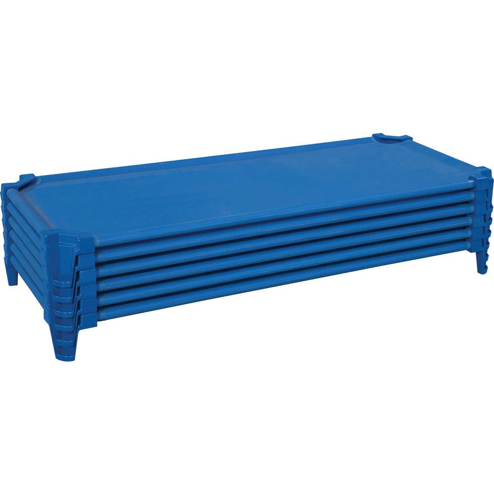 Standard Cots, 53"L x 23"W x 5"H, Unassembled 6-pack, BLUE, (WD87800)
