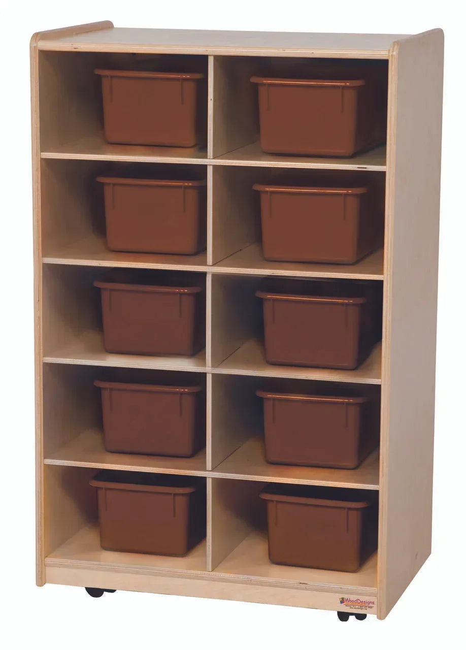 Vertical Storage with (10) Brown Trays
