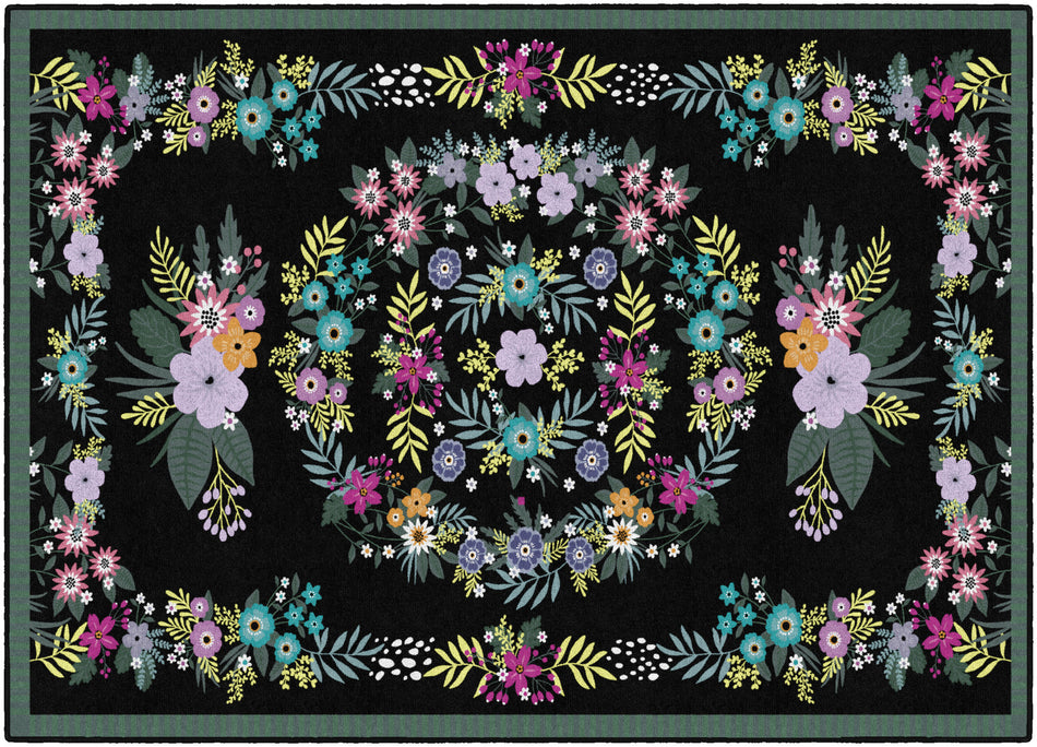 VINTAGE FLORAL RUG RECTANGLE CARPETS 5' X 7'6"