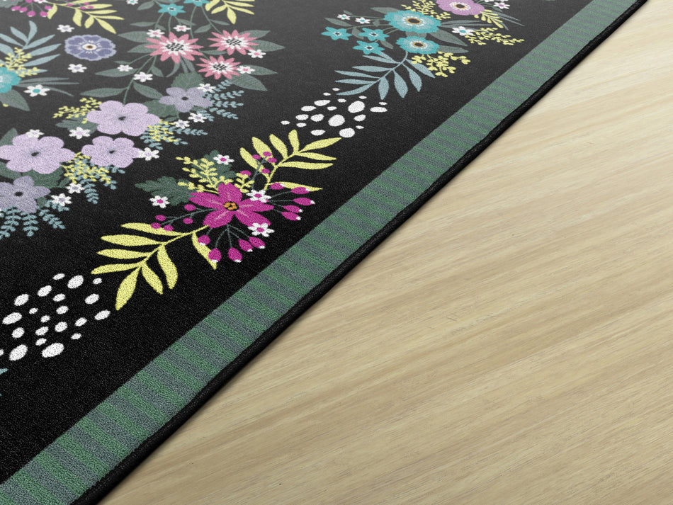 VINTAGE FLORAL RUG RECTANGLE CARPETS 5' X 7'6"