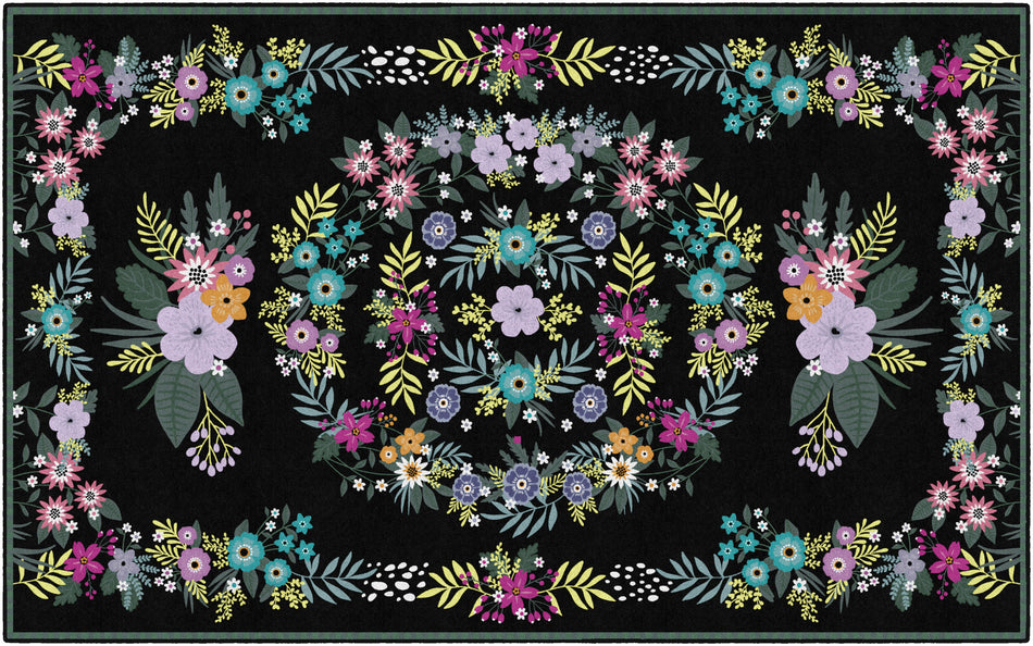 VINTAGE FLORAL RUG RECTANGLE CARPETS 7'6" X 12'