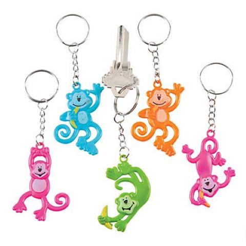 Vinyl Neon Monkey Keychains - 12/pkg.