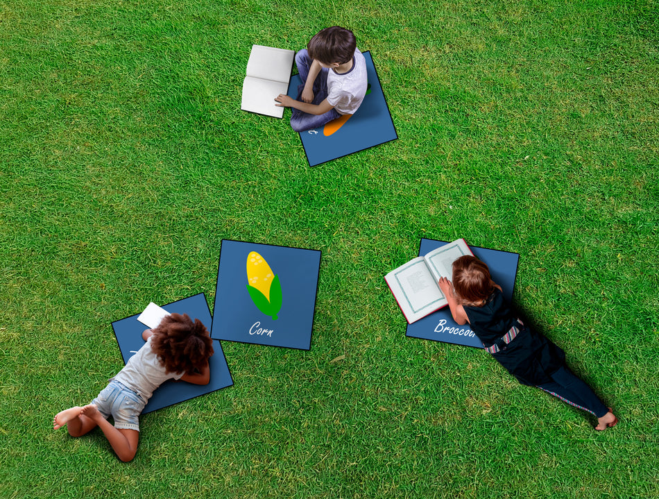 VIVID VEGGIES SEATING (SET OF 6) SQUARE CARPETS 15" X 15"