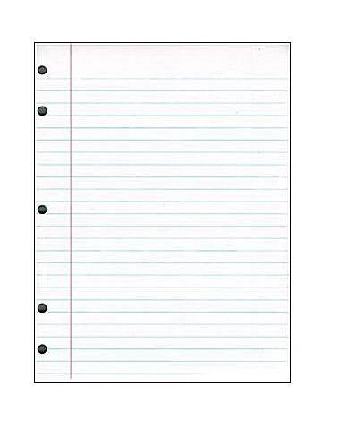 Composition Paper 7" X 9" White 500 Sheets Margin Punched 3⁄8" Wide Ruled