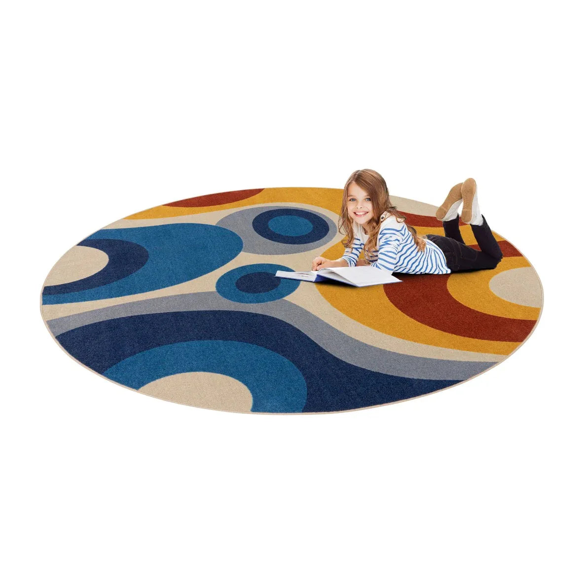Warm Embrace 13'2" Round area rug in color Multi