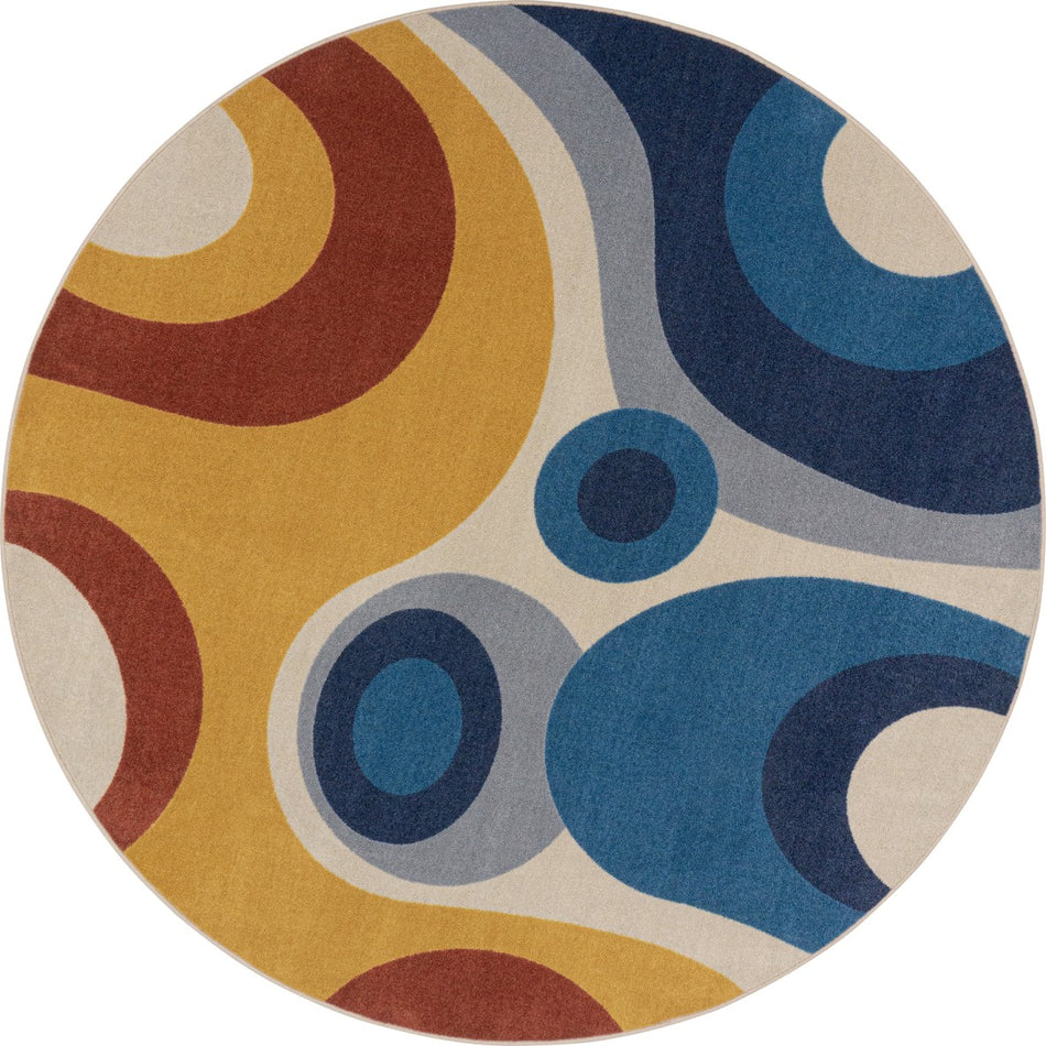 Warm Embrace 13'2" Round area rug in color Multi