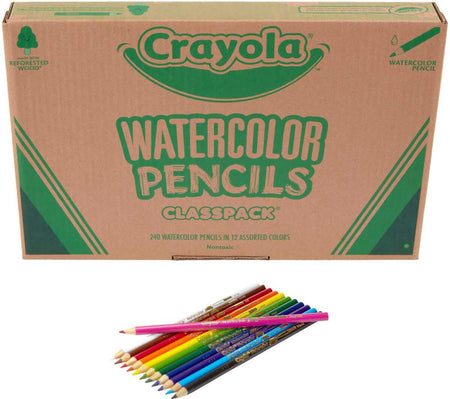 Crayola® Watercolor Colored Pencil Classpack®, 240 pencils, 12 colors (BIN687507)