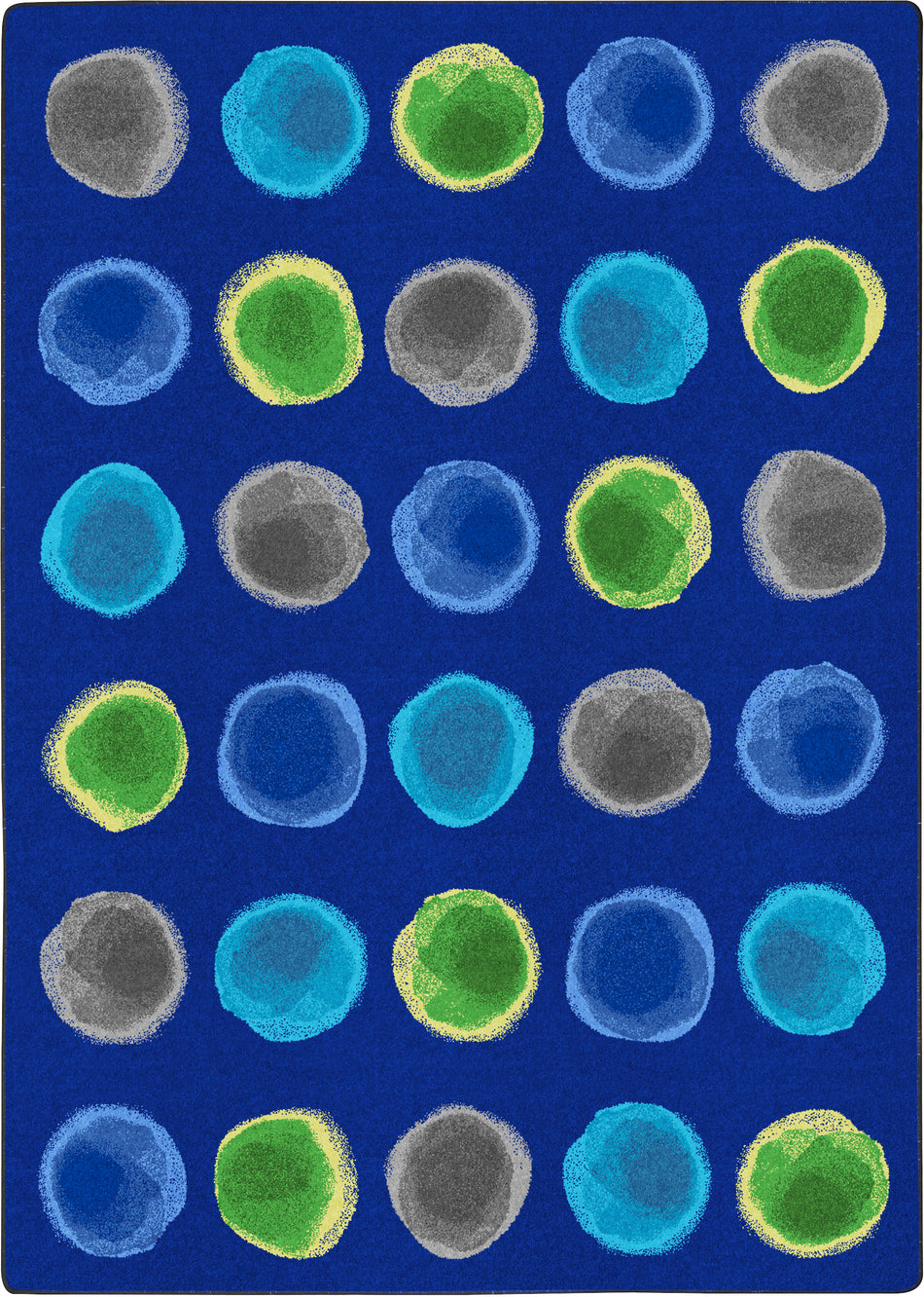 Watercolor Spots 10'9" x 13'2" area rug in color Marine